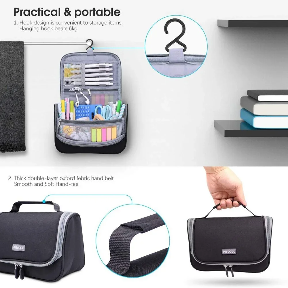 NWT Aiscool Black Pencil, Pen, Stationary Case Organizer for School or Office